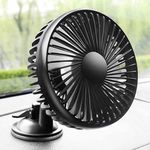 12V/24V Car Fan Auto Car Suction Cup Fans Vehicle Cooling Fan Car Powerful Quiet 3 Speed Ventilation USB Car Fans for Summer (USB Power Single Head)