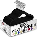 Utopia Home Kids Hangers Velvet (30 Pack) - 11 Inch Durable Baby Hangers for Closet - Perfect Toddler Hangers Non Slip for Everyday Use (Black)