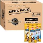 Pedigree DentaStix 112 Sticks Functional Snacks, Daily Dental Chews for Medium Dogs (10 - 25 kg), Megapack