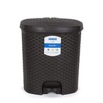 KOLORR Magnum Royal Premium Plastic Step-On Pedal Dustbin For Home/Kitchen/Bedroom - 14 Litre Large (Dark Brown)