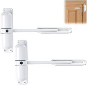 Skywin Large Automatic Door Closer Hinge, 2 Pack Self Closing Safety Spring Door Closers for Home and Business (White)
