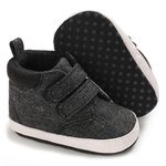 Babelvit Baby Boy Girl Soft Sole Canvas Sneakers Sparkle High Top Lace Up Infant Unisex Ankle Shoes Booties Toddler Newborn Prewalker First Baby Walking Crib Shoes