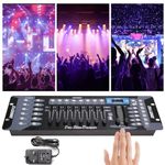 Dmx Controller, 192 Channels Dmx Lighting Controller, 240 Scenes Stage Lighting Control Panel Front Light Par Light for Stage Lighting Editing Program (Black+Blue)