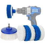 RotoScrub Bathroom Cleaning Scrub Pads + Drill Powered Scrub Brush - Drill Accessory Combo Kit