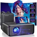 [AUTO FOCUS/KEYSTONE] Projector 4K with WiFi-6 and Bluetooth 5.2, WiMiUS P62 500 ANSI Lumens Native 1080P Outdoor Portable Projector Auto 6D Keystone 50% Zoom, Home Theater for iOS/TV Stick/PC/PS5