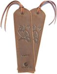 Leather Bookmark Handmade with Owl Design - Pack of 2 Genuine Leather Book Marks - Perfect Bookmarks for Men Women and Kids | Great Idea for Leather Gifts for Bookworms Writers Relatives & Friends