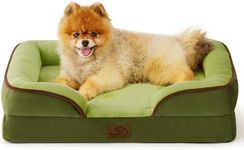 Bedsure Small Orthopedic Dog Bed - Washable Bolster Dog Sofa Beds for Small Dogs, Supportive Foam Pet Couch Bed with Removable Washable Cover, Waterproof Lining and Nonskid Bottom Couch, Sweet Pea