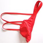 sdfpj 2pc Double Band Design Men's Sexy Thong T-pants Low-waist Male G-string Bulge Pouch Cute Men's Underwear Jockstrap Gay Underwear (Color : Red, Size : One Size)