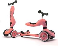 Scoot & Ride - Highwaykick 1 Children Adjustable Seated or Standing 2-in-1 Scooter Including Safety Pads (Peach) - for Ages 1-5