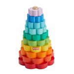 Fisher-Price Toddler Toy Wooden Ring Stacker, 10 Wood Pieces for Stacking Play for Kids Ages 18+ Months, HXT77