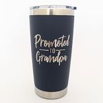 Promoted to Grandpa Tumbler, New Grandparents Baby Announcement, Announcing Pregnancy Reveal to Parents (Navy)