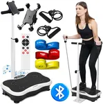 Lunix LX18 Whole Body Vibration Plate with Handles & Magnetic Acupoints, Power Plate Vibration Platform, Vibration Plate for Lymphatic Drainage, Vibrating Exercise Machine, with Phone Holder