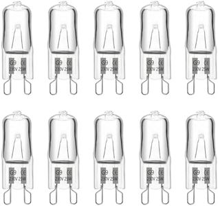 SCNNC G9 Halogen Oven Bulb 25W 230V, Dimmable 330LM Warm White 2700K Halogen Capsule Bulb G9 Cooker Bulb, 2 Pin G9 Halogen Bulb for Oven, Microwave, Cooker, Wax Burner, Pack of 10