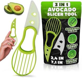 Avocado Peeler 3 In 1 Avocado Slicer Tool - Three in One Avocado Slicer - Green Avocado Cutter and Scooper for Fruits & Vegetable - Peel Avocado Slicer Pitter - Plastic Avocado Knife
