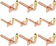 Pack of 10 Copper Stub Out Elbows with Wall Flange PEX-A Stub Out 1/2’’-8inch Lengh- Easy to Install, Lead-Free-PEX-A Stub Out Accessories,Barb Crimp PEX-A Copper Stub Out Elbow with Wall Flange