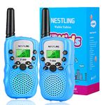 Nestling 2 Pack Walkie Talkies for Kids, Walkie Talkies for Kids 8 Channels 2 Way Radio Toy with Backlit LCD Flashlight, 3 Miles Range for 3-12 Year Old Boys Girls - Blue