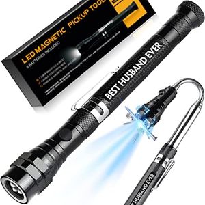 Gifts for Husband Him from Wife, “BEST HUSBAND EVER” Magnetic Pickup Tool with Flashlight, Unique Fathers Day Anniversary Valentines Day Birthday Husband Gifts, Stocking Stuffers for Husband