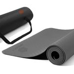 Boldfit Yoga Mat for Women and Men with Cover Bag TPE Material Extra Thick Exercise Yoga Mat for Men for Workout, Yoga, Fitness, Exercise Mat Anti Slip Mat, Yoga Mat 6mm Gym Mat Black Grey