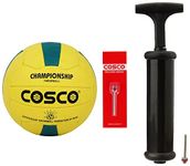 Cosco Championship Throw Ball, Size 5 and Cosco Hand Pump, ?Yellow, Blue, ?Soccer