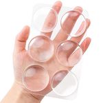 Xfenvs Door Knob Wall Shield, 4 CM Clear Soft Small Round Door Stopper Wall Protector Self Adhesive Door Handle Bumper (Clear, 6 PCS)