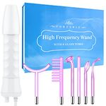 High Frequency Facial Wand - Uaike 6 in 1 Violet Portable Handheld High Frequency Facial Machine with 6 Pcs Purple Glass Tubes - at Home Face Skin Wand Device for Neck/Body/Hair/Face