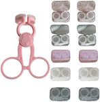 WPCSM Contact Lenses Applicator(Pink), Contact Lens Cases, Contact Lens Applicator, Soft Hard Contact Lens Inserter Remover for Travel, Outdoor Activity, 10Pcs Contact Lens Case(Mixed Colors)