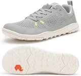 Pulltop Barefoot Trail Running Shoes for Womens - Wide Toe Box | Zero Drop Sole | Minimalist Crossfit Training Shoes White Size 7 LT Grey Size 10