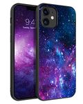 BENTOBEN for iPhone 12 Case iPhone 12 Pro Case Nebula, Glow in the Dark Hybrid Hard PC Soft Rubber Bumper Protective Purple Nebula Pattern Silicone Phone Cases for iPhone 12/12 Pro 6.1 Inch, Purple