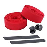 BBB Cycling Bike Handlebar Tape Road Bike Foam Grip Bike Tape Includes Handlebar Plugs RaceRibbon BHT-01,Red