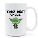 Get Your Uncle Laughing with These Hilarious, Yoda Best Uncle Ever Coffee Mugs (15 Oz) - Ideal Gift for Birthdays, Christmas, and Father’s Day, from Nephew and Niece