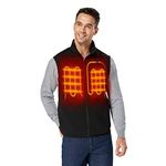 ORORO Men's Heated Fleece Vest with Battery Pack- Electric Fleece Vest Base Layer (Neutral Black, XXL)