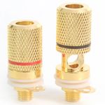 4 Gold Plated 4mm Speaker Binding Post Terminal Socket Connectors with Solder Cable Connection BINPOS01