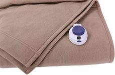 Soft Heat Luxury Micro-Fleece Low-Voltage Electric Heated King Size Blanket, Beige