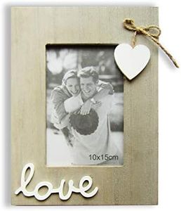 Vintage Picture Frames for Love 4X6 -Rustic Heart Photo Frame For Couple,Bride,Boyfriend,Family -Table and Wall Decor