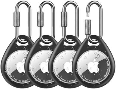 for AirTag Holder for Apple Air Tag 2nd Generation 1st Gen- 4 Pack Air Tagholder Keychain with Professional Carabiner, Waterproof & Shockproof TPU Air Tag Case 2/1 for Keys, Backpacks, Pets, Luggage