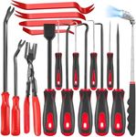 Doaho 13 Pcs Automotive Pick Set and Hook Tool Kit with Auto Gasket Scraper Clip Removal Plier Rivets Puller Telescoping Magnetic Pickup for Mechanic Repair