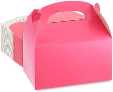 BLUE PANDA 24-Pack Pink Gable Boxes - Pink Party Boxes for Kids Birthday, Party Favors, Candy, Goodies, Treats (6.2x3.5x3.6 In)