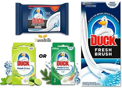 DUCK FRESH BRUSH - Toilet Bowl Cleaner - Disposable Toilet Brush - 12 Flushable Toilet Duck Fresh Brush Refills Set- Disinfecting Toilet Cleaner with Fragnance - Top Toilet Cleaning Tips