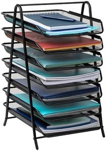 Mind Reader Network Collection, 7-Tier Paper Tray, File Storage, Desktop Organizer, Metal Mesh, Black
