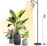 Bstrip Floor Grow Lights for Indoor Plants Full Spectrum, 3000K Tall Plant Light, 25W Led Grow Light with Stand Floor Lamp with Auto On/Off Timer Function, Angle Adjustable