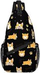 UTKHCYW Corgis Crossbody Sling Backpack, Corgi Sling Bag Gifts, Dog Lover Single Shoulder Bag for Boys Girls Adults