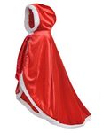 Little Red Riding Christmas Fur Princess Cape Hood Cloaks Costume for Girls 8-10 Years(140cm)