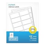 Shipping Address Labels, TRUNIUM 2" x 4" Address Labels for Laser & Inkjet Printers (10 Sheets, 100 Labels)