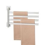 Alise Swivel Towel Rack,Folding 4 Arms Hand Towel Bars Towel Holder for Bathroom,Wall Mount Drying Racks Square SUS304 Stainless Steel Swing Out Towel Hanger Storage Space Saving,Brushed Nickel