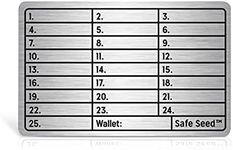 Safe Seed Metal Wallet Stainless Steel Edition 12-25 Word Recovery Passphrase Stamp Plate Cold Storage Bitcoin Ethereum Litecoin Ledger Trezor KeepKey