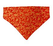 For The Fur Kids Festive Dog Bandana: Traditional Indian Wear for Pets (Red & Gold, Easy to Use)