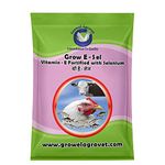 Growel Grow E-Sel : Vitamin E, Selenium,Vitamin C, and Biotin, for Poultry, Cattle, Horses, Pigs, Goats, Sheep, Pigeons, and Birds – 500 gm.