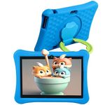 Veidoo Kids Tablet PC, 10 inch Android Tablet for Kids with 8GB(4+4 Expand) Ram 64GB ROM, EVA Shockproof Case, Eye Protection IPS Screen, Premium Parent Control Pre-Installed Educational APP(Blue)