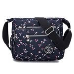 WITERY Nylon Crossboby Bag for Women - Waterproof Zipper Multi-pocket Travel Shoulder Bag Purse, Lightweight Casual Messenger Bag Handbag Hobo Tote Bag with Adjustable Strap