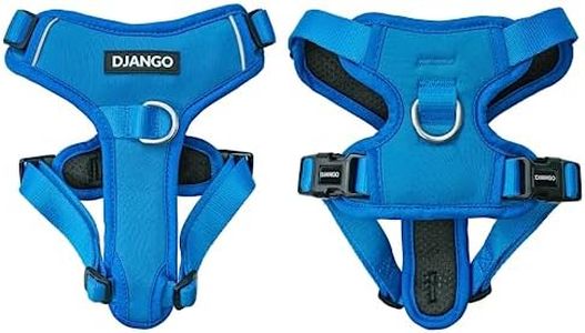 DJANGO Tahoe No Pull Dog Harness – Comfortable, Durable, & Padded Dog Harness with Front & Back D-Rings – Adjustable & Secure Harness for Outdoor Adventures & Everyday Use (Alpine Blue, Large)